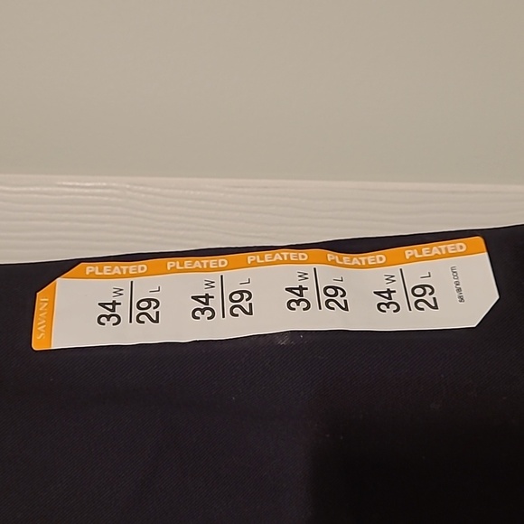 NWT Savane classic navy blue Performance Chinos, size 34x29 - Picture 4 of 6